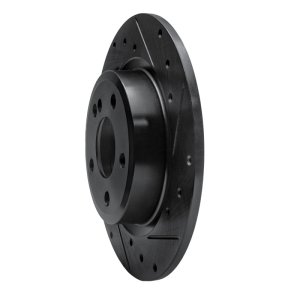 Infiniti QX30 Brake Rotor (1) - Rear Right - R1 Concepts - Drilled & Slotted - Black - `14-`20